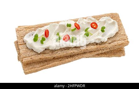 Rye crispbread isolated on white background  Stock Photo