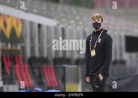 LaPresse - Fabio Ferrari September 29 , 2020 Milan ( Italy ) Sport Soccer A.C. Milan vs Sparta Praga Season 2020-2021 - Europa League Milan vs In the pic: Maldini Daniel Stock Photo