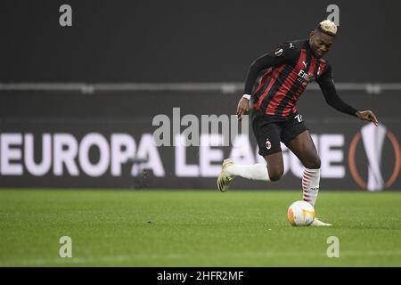 LaPresse - Fabio Ferrari September 29 , 2020 Milan ( Italy ) Sport Soccer A.C. Milan vs Sparta Praga Season 2020-2021 - Europa League Milan vs In the pic: Leao Stock Photo