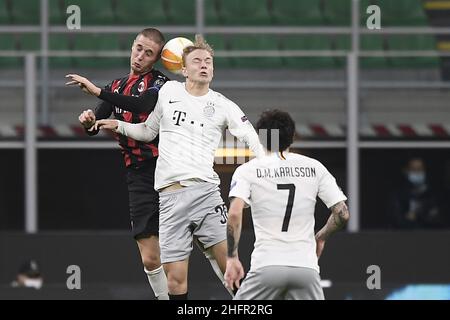 LaPresse - Fabio Ferrari September 29 , 2020 Milan ( Italy ) Sport Soccer A.C. Milan vs Sparta Praga Season 2020-2021 - Europa League Milan vs In the pic: Conti Stock Photo