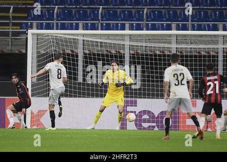 LaPresse - Fabio Ferrari September 29 , 2020 Milan ( Italy ) Sport Soccer A.C. Milan vs Sparta Praga Season 2020-2021 - Europa League Milan vs In the pic: Tatarusanu Stock Photo