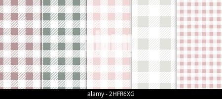 Vichy Seamless. Pastel gingham pattern. Background for Easter, wallpaper, blanket. Set of pastel pallet. Stock Vector
