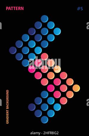 Abstract Gradient Poster with letter S alphabet, Creative, geometric and trendy concept illustration, Retro style art for cover page and presentation Stock Vector
