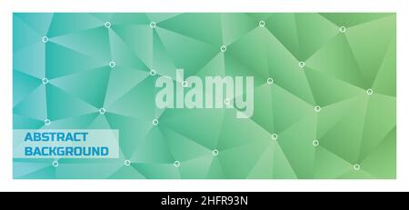 Triangular geometric green blue abstract horizontal editable vector background website backdrop banner Stock Vector