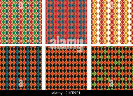 Geometric Abstract Diamond Shape Seamless Repetitive Multicolor and colorful patterns texture Stock Vector
