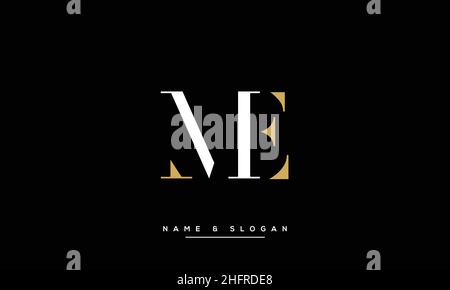 ME, EM Abstract Letters Logo monogram Stock Vector