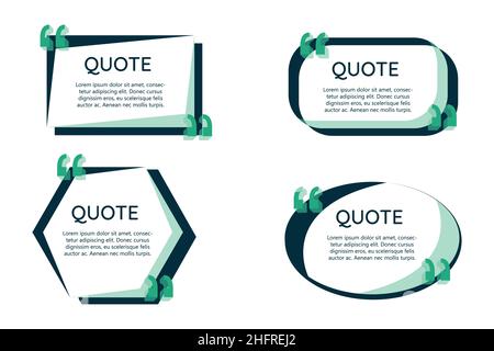 Modern Quote dark theme quote quotation speech comment bubble cloud banner vector set collection Stock Vector