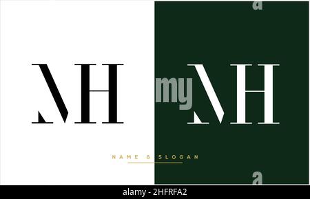 MH, HM Abstract Letters Logo monogram Stock Vector