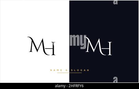 MH, HM Abstract Letters Logo monogram Stock Vector