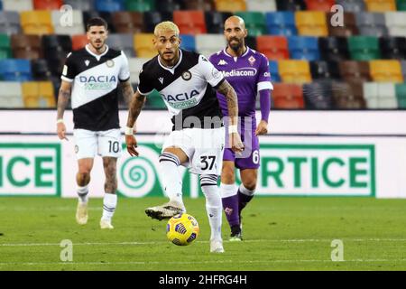 Andrea Bressanutti/LaPresse November 25, 2020 Udine, Italy sport soccer Udinese vs Fiorentina - Italian cup - Dacia Arena Stadium In the pic: pereyra roberto Stock Photo