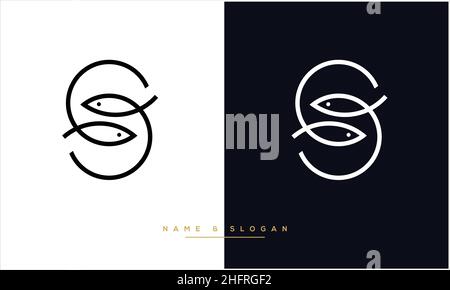 S, SS, Abstract Letters Logo Monogram Stock Vector