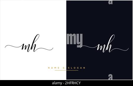 MH, HM Abstract Letters Logo monogram Stock Vector