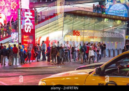 Tkts Discount Broadway Tickets, Duffy Square, Times Square, NYC  2013 Stock Photo