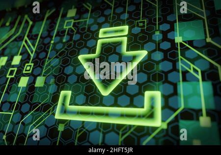 Download Concept Abstract technology concept with binary code . Circuit board, high computer color background. Stock Photo