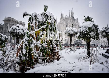 LaPresse - Claudio Furlan December 28, 2020 - Milan(Italy) Snow in Milan Stock Photo