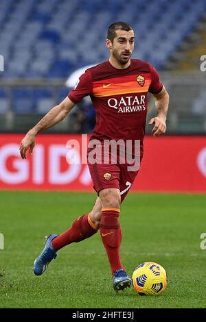 Alfredo Falcone - LaPresse 10/01/2021 Roma (Italy) Sport Soccer Roma - Inter Italian Football Championship League A Tim 2020 2021 - Olimpico Stadium of Roma In the pic:henrikh mkhitaryan Stock Photo