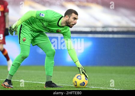 Alfredo Falcone - LaPresse 10/01/2021 Roma (Italy) Sport Soccer Roma - Inter Italian Football Championship League A Tim 2020 2021 - Olimpico Stadium of Roma In the pic:pau lopez Stock Photo