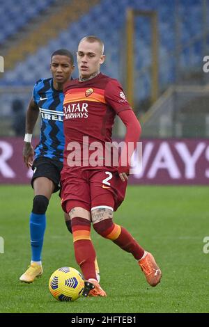 Alfredo Falcone - LaPresse 10/01/2021 Roma (Italy) Sport Soccer Roma - Inter Italian Football Championship League A Tim 2020 2021 - Olimpico Stadium of Roma In the pic: Stock Photo