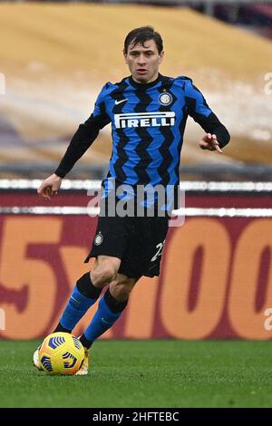 Alfredo Falcone - LaPresse 10/01/2021 Roma (Italy) Sport Soccer Roma - Inter Italian Football Championship League A Tim 2020 2021 - Olimpico Stadium of Roma In the pic:nicolo' barella Stock Photo