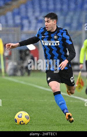 Alfredo Falcone - LaPresse 10/01/2021 Roma (Italy) Sport Soccer Roma - Inter Italian Football Championship League A Tim 2020 2021 - Olimpico Stadium of Roma In the pic:alessandro bastoni Stock Photo