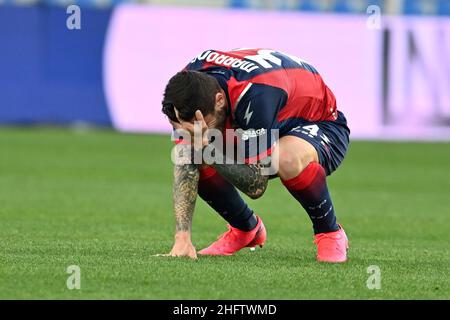 Foto Francesco Mazzitello/LaPresse31 ,01, 2021 Crotone, Italia sport calcio Crotone Vs Genoa - Campionato di calcio Serie A TIM 2020/2021 - Stadio Ezio ScidaNella foto: MARRONEPhoto francesco mazzitello/LaPresse Gennaio 31 , 2021 Crotone, Italy sport soccer Crotone Vs Genoa - Italian Football Championship League A TIM 2020/2021 - Ezio Scida StadiumIn the pic: MARRONE Stock Photo