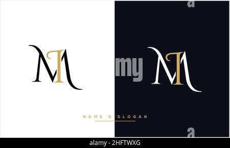 MI, IM Abstract Letters Logo monogram Stock Vector