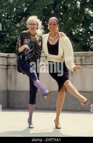 Actress Su Pollard and Lorraine Chase. Sue Pollard Stock Photo