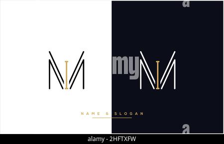 MI, IM Abstract Letters Logo monogram Stock Vector