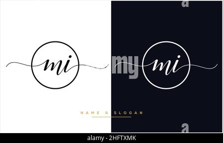 MI, IM Abstract Letters Logo monogram Stock Vector