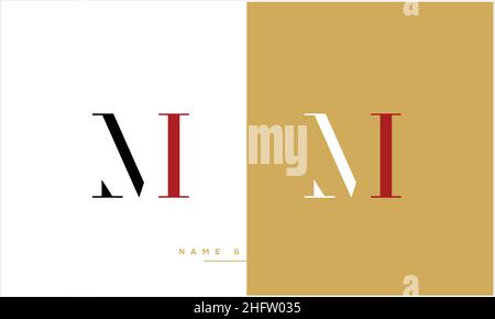 MI, IM Abstract Letters Logo monogram Stock Vector