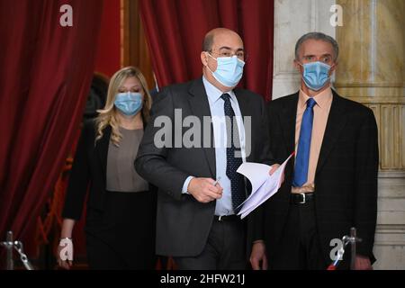 Foto Alessandro Di Meo/POOL Ansa/LaPresse 09 febbraio 2021 Roma, Italia Politica Seconda tornata delle consultazioni tra il premier incaricato Mario Draghi e i gruppi parlamentariNella foto: Nicola ZingarettiPhoto Alessandro Di Meo/POOL Ansa/LaPresseFebruary 09, 2021 Rome (Italy) Politics Premier-designate Mario Draghi starts a new round of consultations with Italy's political parties on the formation of a new broadly-backed government.the pic: Nicola Zingaretti Stock Photo