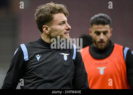 Marco Alpozzi/LaPresse February 14, 2021 Milan, Italy sport soccer Inter Vs Lazio - Italian Football Championship League A TIM 2020/2021 - Stadio Giuseppe Meazza In the pic: Ciro Immobile (S.S. Lazio); Stock Photo