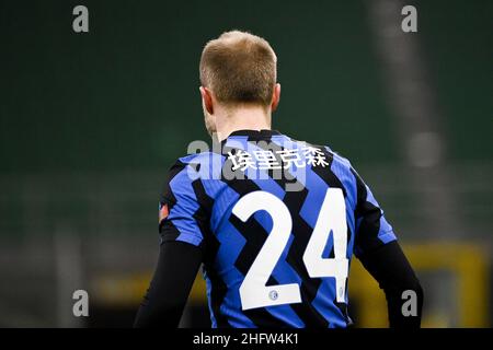 Marco Alpozzi/LaPresse February 14, 2021 Milan, Italy sport soccer Inter Vs Lazio - Italian Football Championship League A TIM 2020/2021 - Stadio Giuseppe Meazza In the pic: Christian Eriksen (FC Internazionale Milano); Stock Photo