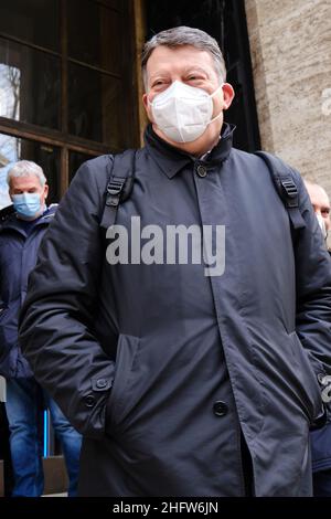 Mauro Scrobogna /LaPresse February 19, 2021&#xa0; Rome, Italy News Ministry of Economic Development - meeting of former Ilva In the picture: Pierpaolo Bombardieri UIL Stock Photo