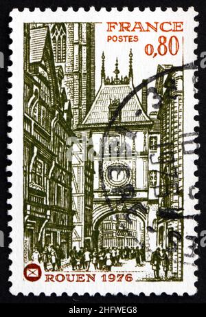 FRANCE - CIRCA 1976: a stamp printed in the France shows Gate, Rouen, circa 1976 Stock Photo