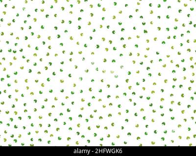Seamless pattern with green clover leaves on a white background. Festive St. Patrick's Day background with clover for banners, wrapping paper and prom Stock Vector