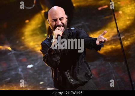 Matteo Rasero/LaPresse March 04, 2021 Sanremo, Italy Entertainment Sanremo music festival 2021, third evening In the photo: Negramaro Stock Photo