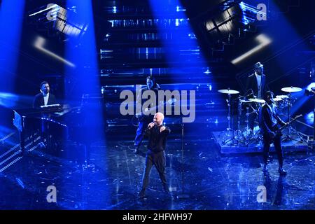 Matteo Rasero/LaPresse March 04, 2021 Sanremo, Italy Entertainment Sanremo music festival 2021, third evening In the photo: Negramaro Stock Photo