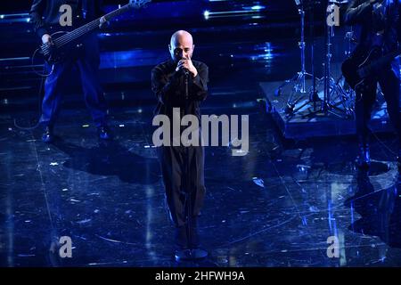 Matteo Rasero/LaPresse March 04, 2021 Sanremo, Italy Entertainment Sanremo music festival 2021, third evening In the photo: Negramaro Stock Photo