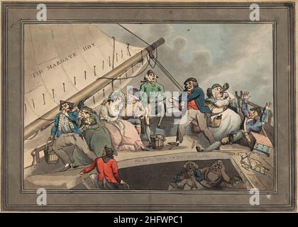 The Margate Hoy 1795. Artist: Thomas Rowlandson (1756-1827) an English artist and caricaturist of the Georgian Era. A social observer, he was a prolific artist and print maker.  Credit: Thomas Rowlandson/17�Թ����� Stock Photo
