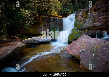 Cedar Rock Falls in the Pisgah National Forest, near Brevard, NC. Stock Photo