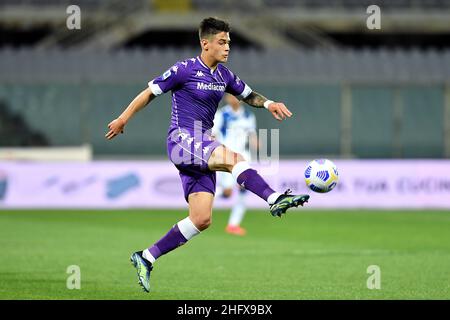 LaPresse - Jennifer Lorenzini 11 April 2021 Firenze (Italy) Sport Soccer Fiorentina - Atalanta Italian Football Championship League A TIM 2020/ 2021 - 'Artemio Franchi' Stadium In the pic: Lucas Quarta Stock Photo