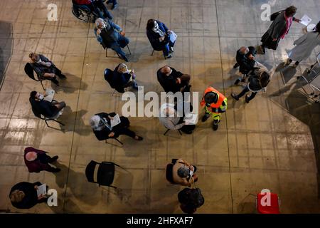 LaPresse - Claudio Furlan April 16 , 2021 Milan ( Italy ) News Matteo Salvini visits the vaccination center of the Fabbrica del Vapore Stock Photo