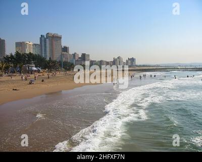 The magnificent beach in the city of Durban in KwaZulu Natal, South Africa Stock Photo