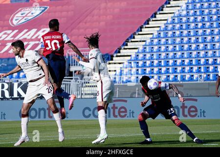 LaPresse/Alessandro Tocco April 25, 2021 Cagliari (Italy) Sport Soccer Cagliari Calcio vs AS Roma League A TIM 2020/2021 &quot;Sardegna Arena&quot; Stadium&#xa0; In the picture:Luca Ceppitelli 23 (Cagliari Calcio) Stock Photo