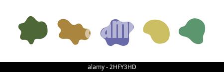Fluid dynamical color forms banner isolated on white background. Set of vector abstract shapes Stock Vector