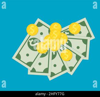 Coins and dollars vector Stock Vector Image & Art - Alamy