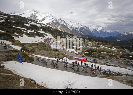 Fabio Ferrari/LaPresse May 29, 2021 Italy Sport Cycling Giro d'Italia 2021 - 104th edition - Stage 20 - from Verbania to Valle Spluga Alpe Motta In the pic: landscape Stock Photo