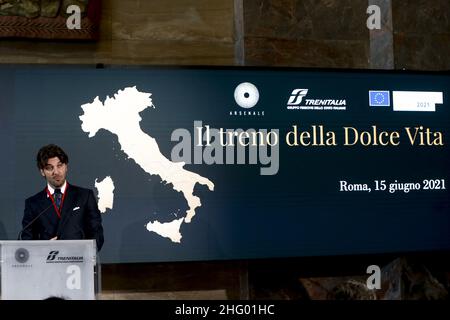 Cecilia Fabiano/ LaPresse June 15 , 2021 Roma (Italy) News : The Dolce vita Train for luxury tourism In The Pic : Paolo Barletta Stock Photo
