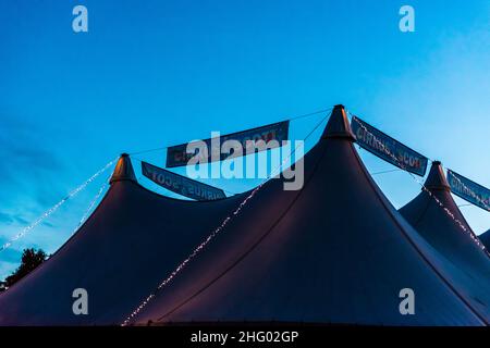 Gothenburg, Sweden - June 18 2013: Top of the Circus Scott tent at Dalen.. Stock Photo